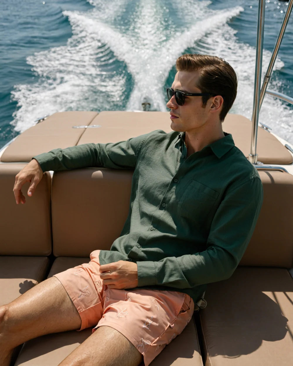 Wellington - 100% Linen Shirt - Green