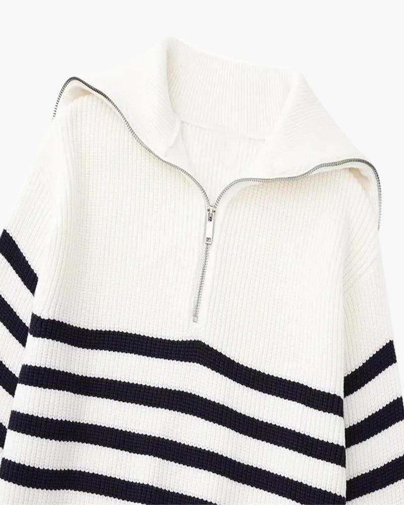 The Striped Zip Sweater