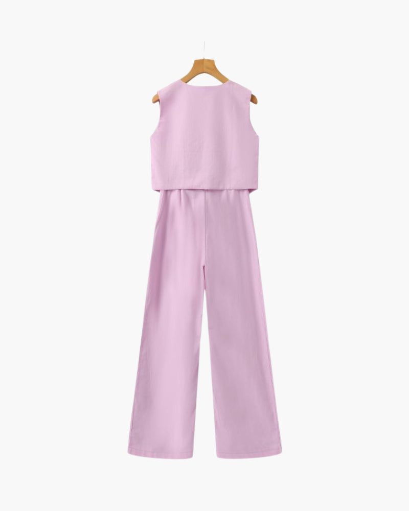 Queenstown Linen Two-Piece Set - Pink