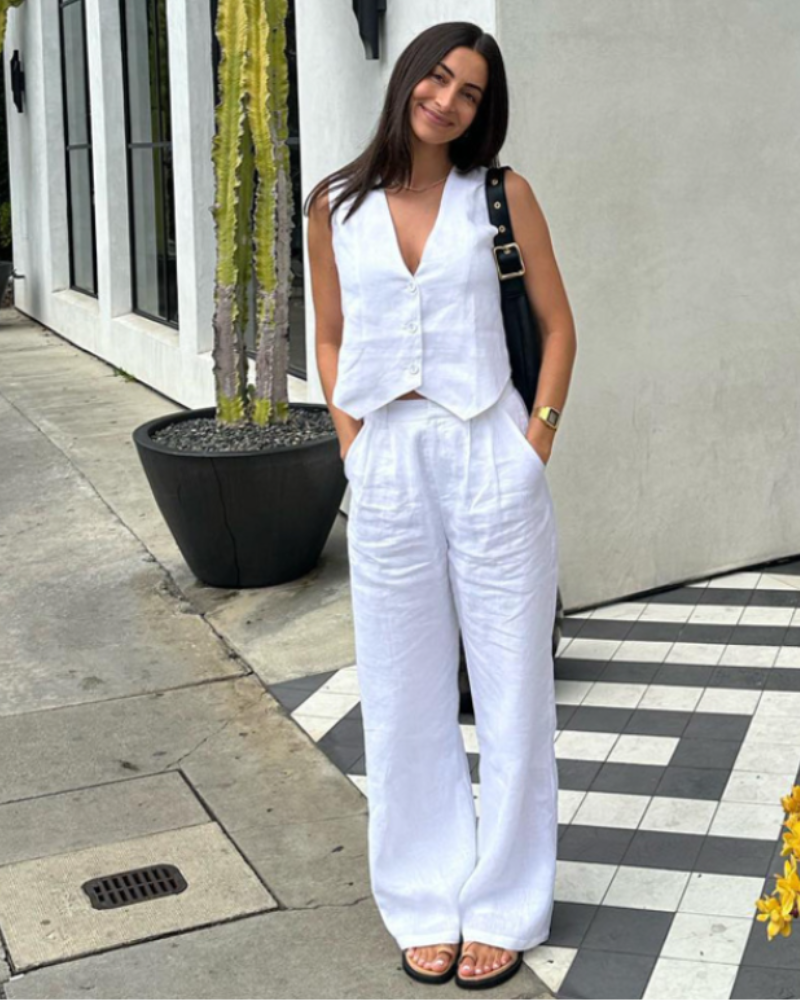 Queenstown Linen Two-Piece Set - White