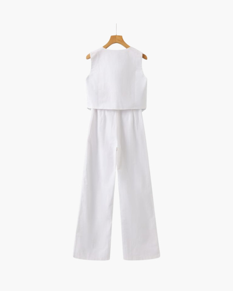 Queenstown Linen Two-Piece Set - White