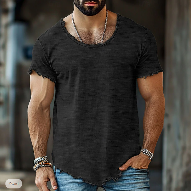 Men’s Cotton Linen Shirt – Long Sleeve, V-Neck, Casual Style