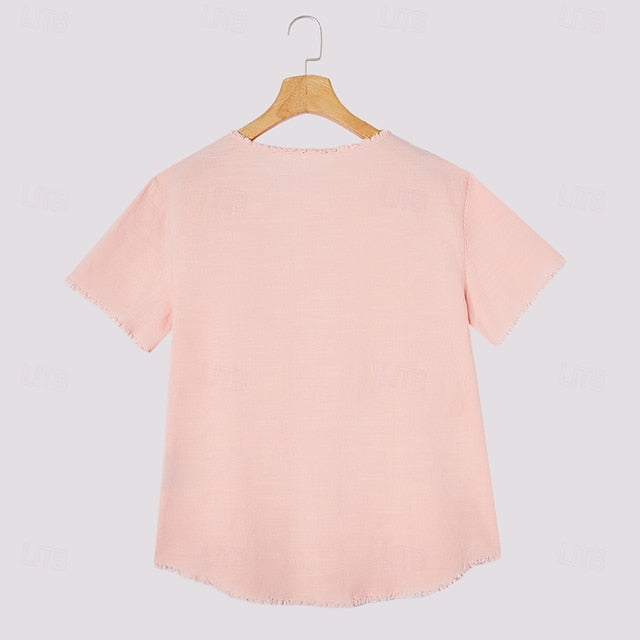 Men’s Cotton Linen Shirt – Long Sleeve, V-Neck, Casual Style