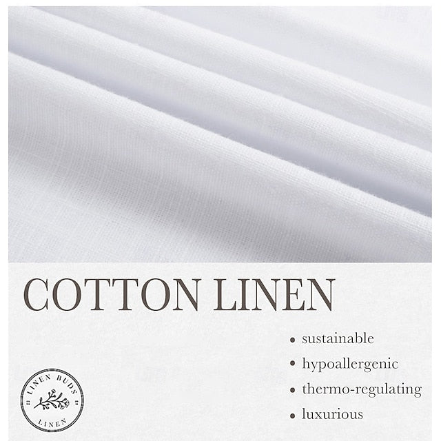 Men’s Cotton Linen Shirt – Long Sleeve, V-Neck, Casual Style