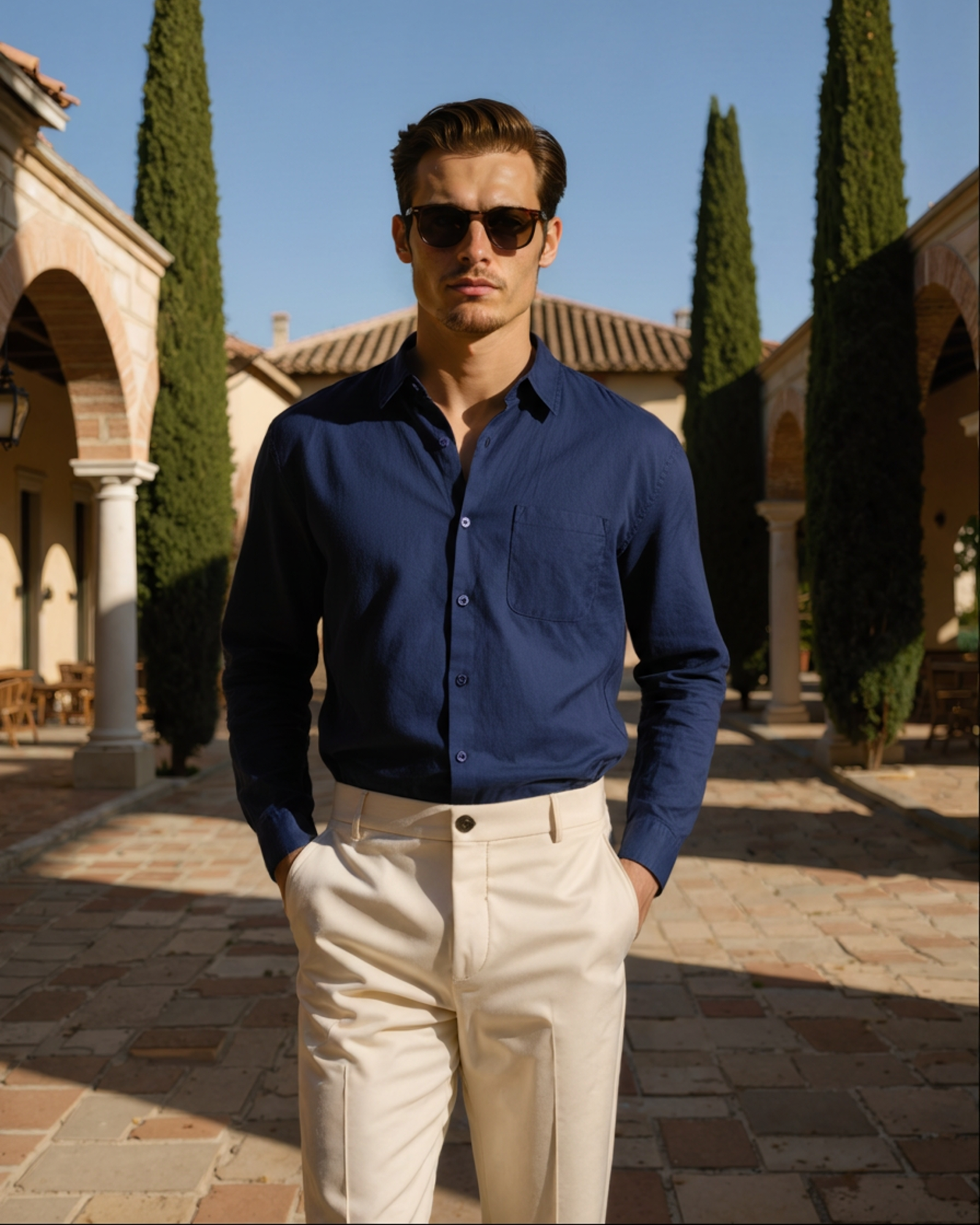 Wellington - 100% Linen Shirt - Blue