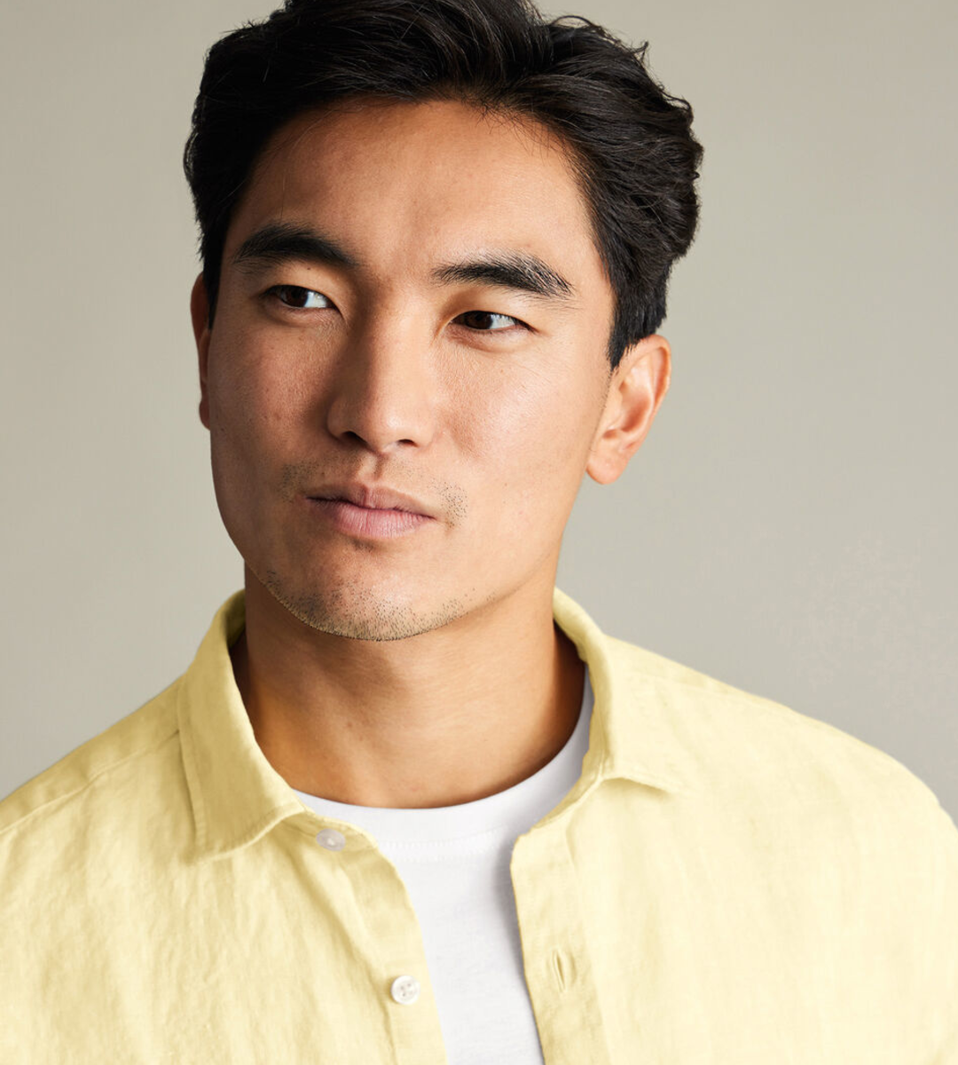 Nelson 100% Linen Shirt - Lemon Yellow