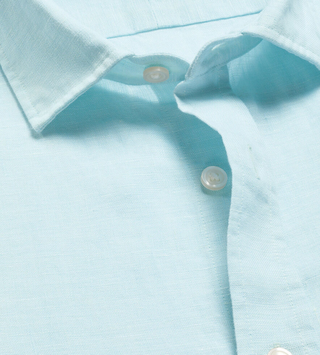 Nelson 100% Linen Shirt - Aqua Green