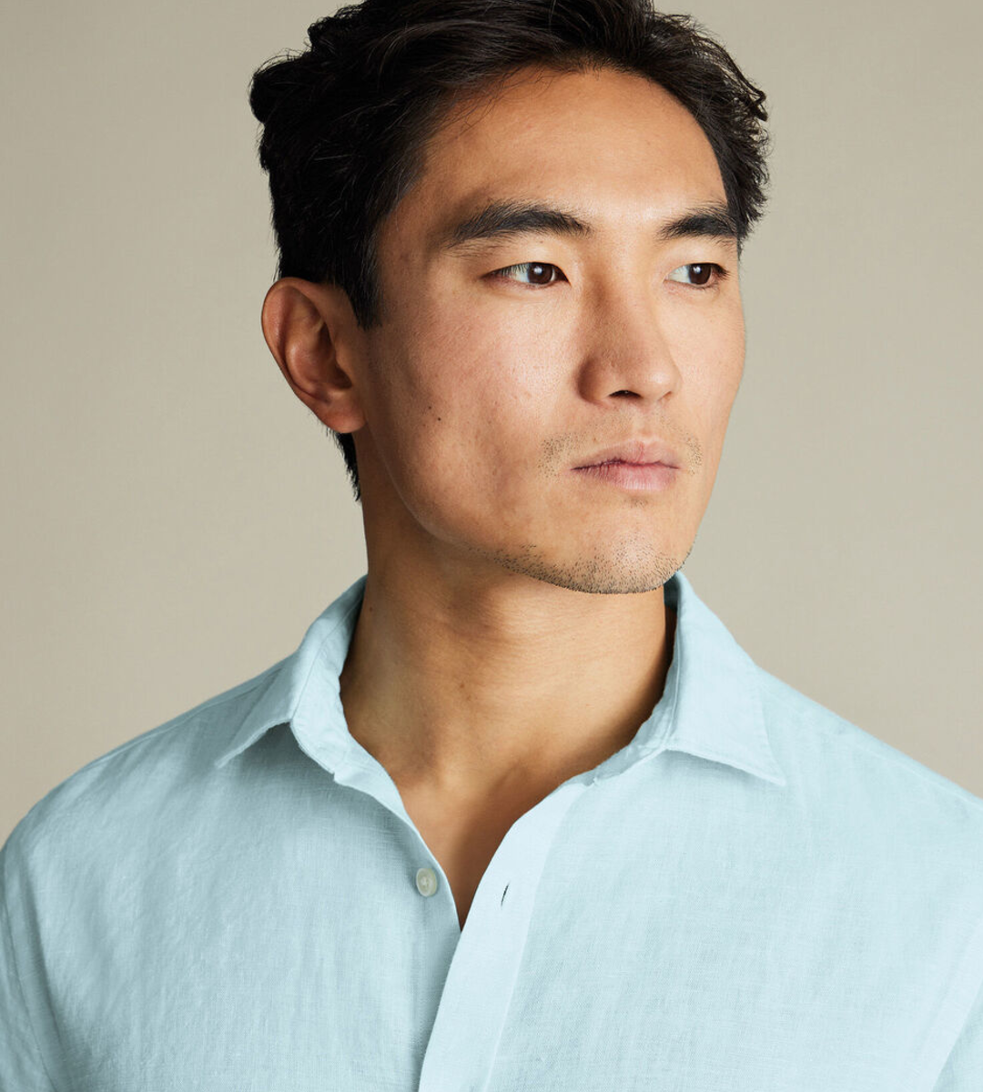 Nelson 100% Linen Shirt - Aqua Green