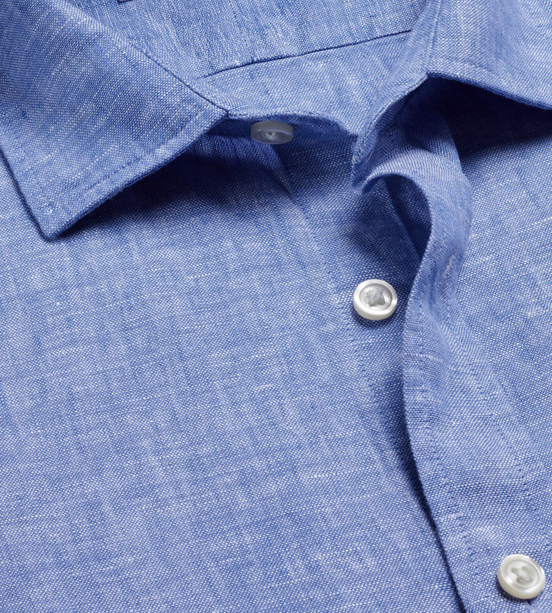 Nelson 100% Linen Shirt - Cobalt Blue