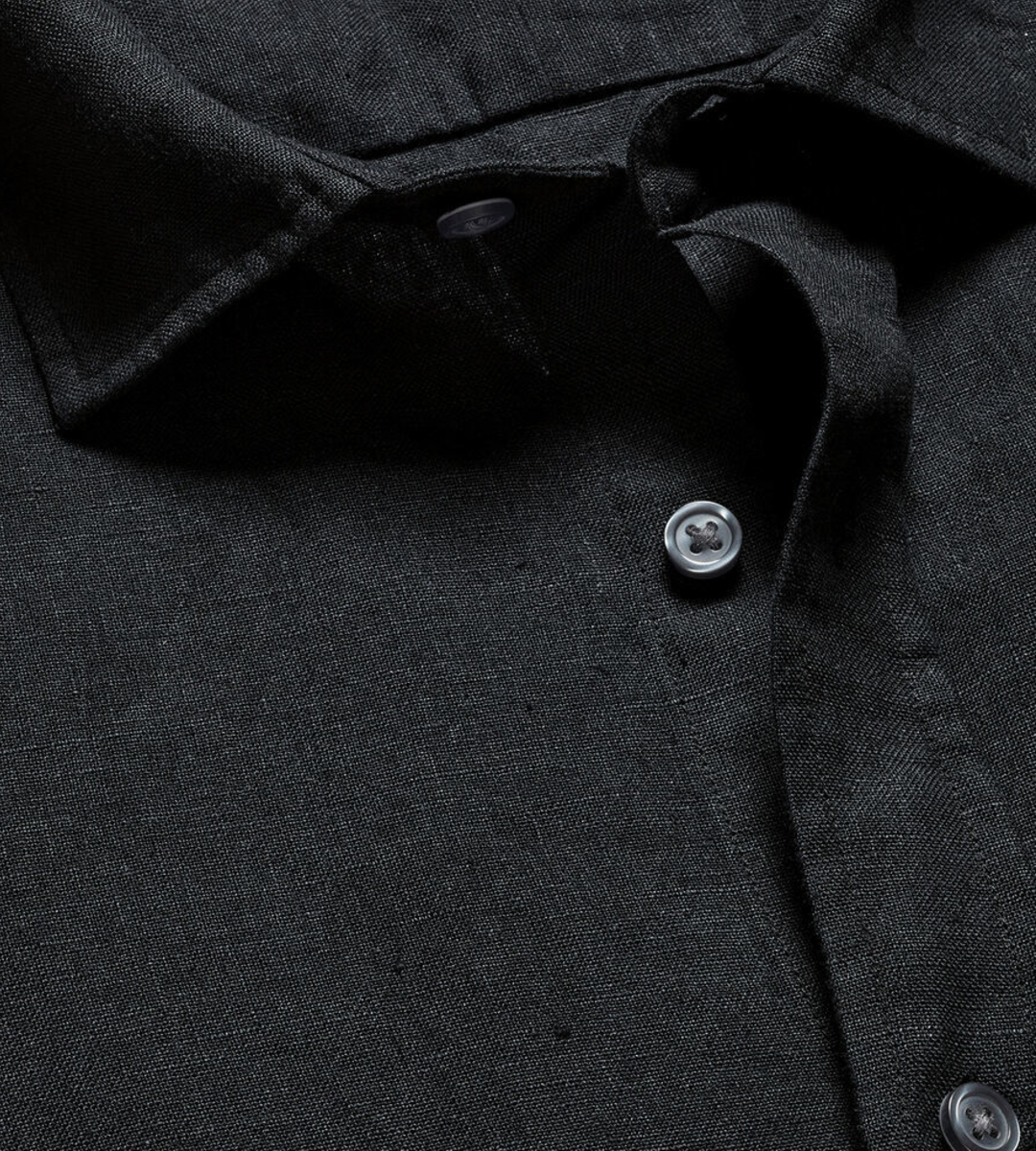 Nelson 100% Linen Shirt - Black