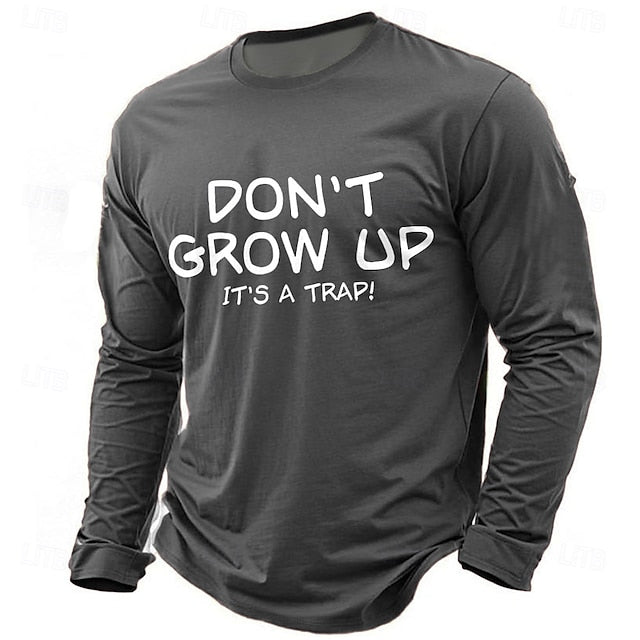 Men’s Red T-Shirt with Funny Print – “Don’t Grow Up”