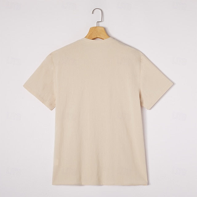 Men’s Casual V-Neck Linen Look Tee – Summer Essential