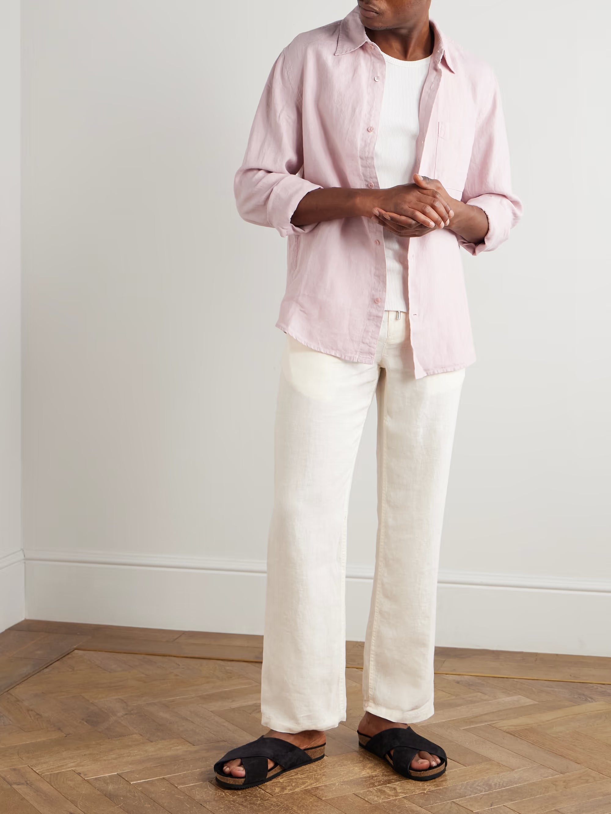 Auckland Linen Trouser- Light Beige