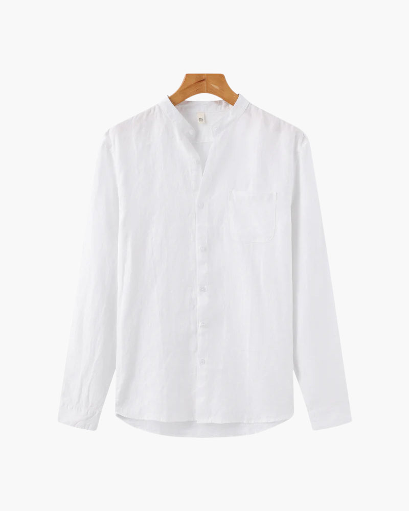 Wellington - 100% Linen Shirt -  White