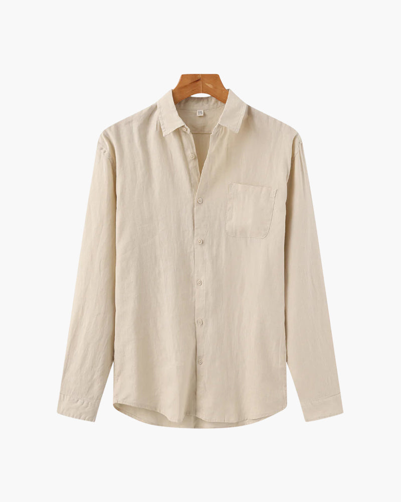 Wellington - 100% Linen Shirt - Beige