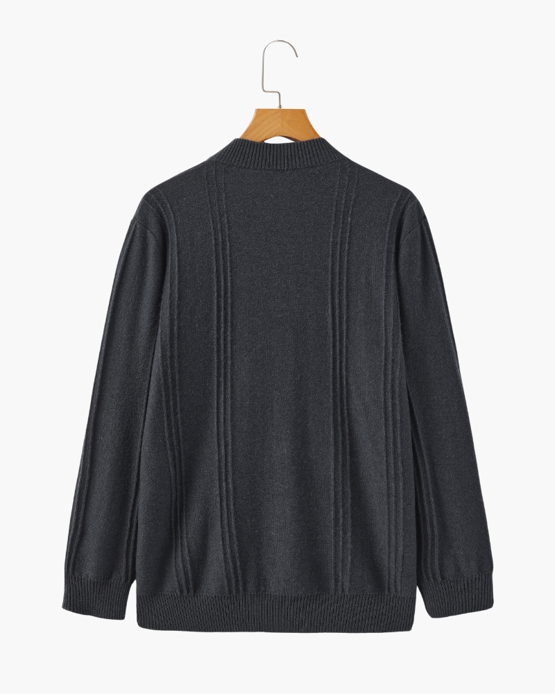 Ribbed Cashmere Half-Zip