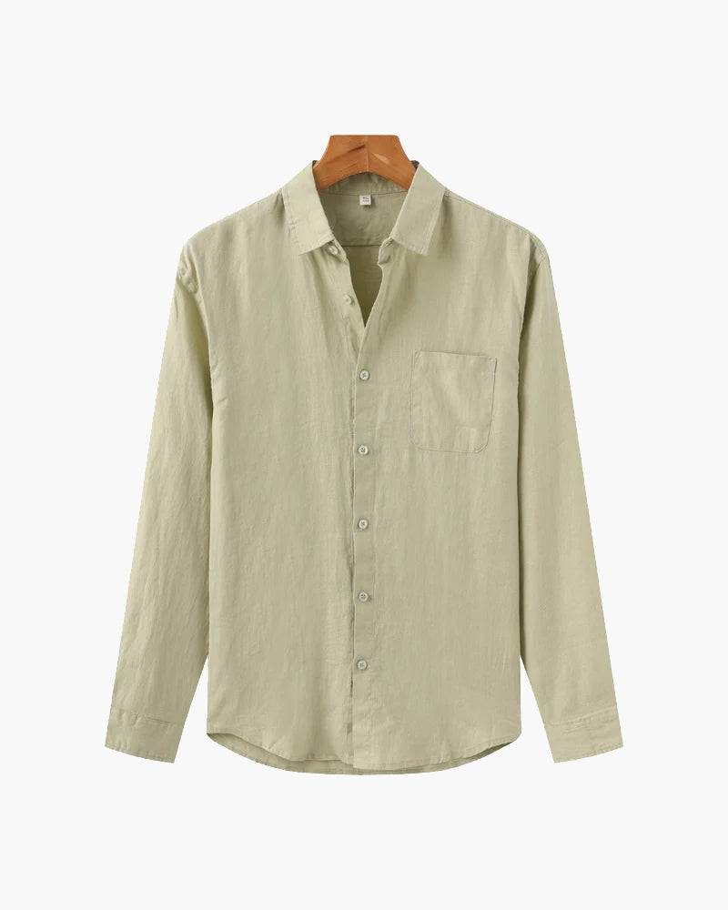 Wellington - 100% Linen Shirt - Mint Green