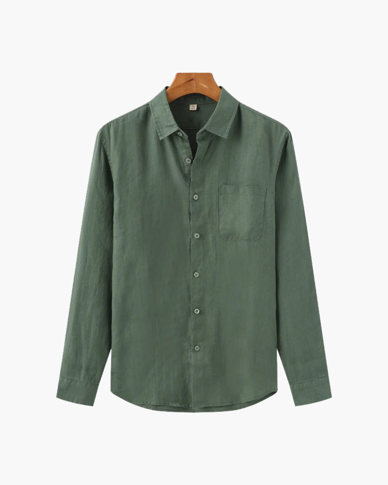 Wellington - 100% Linen Shirt - Green