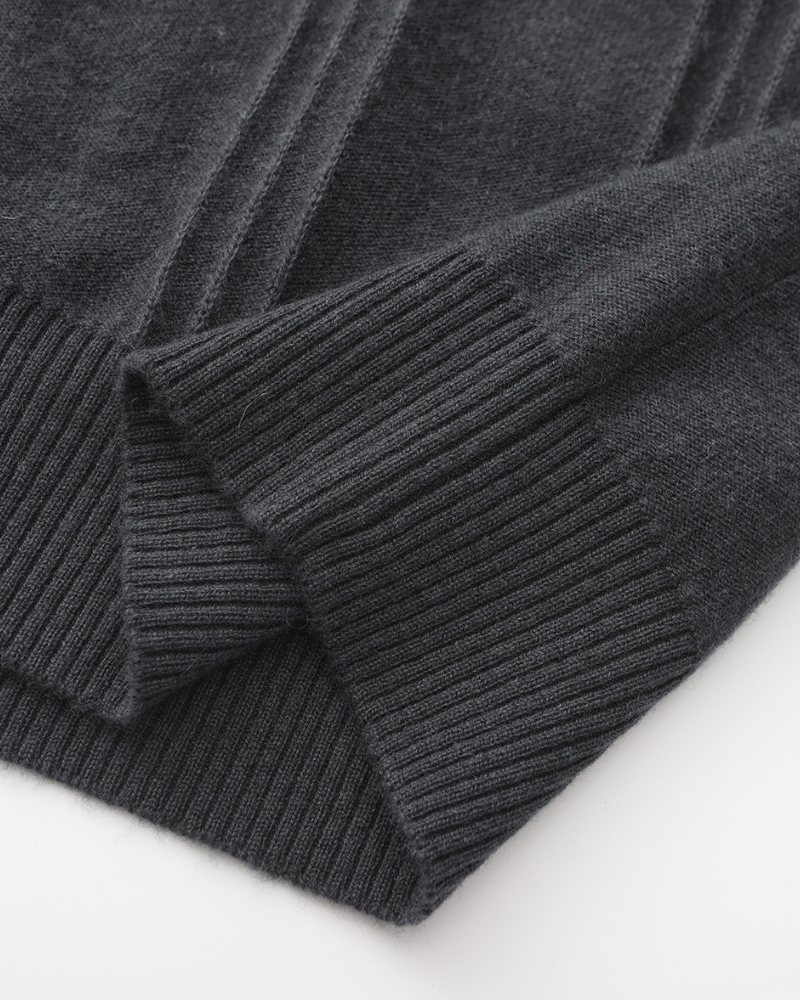 Ribbed Cashmere Half-Zip