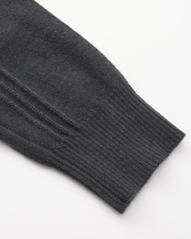 Ribbed Cashmere Half-Zip