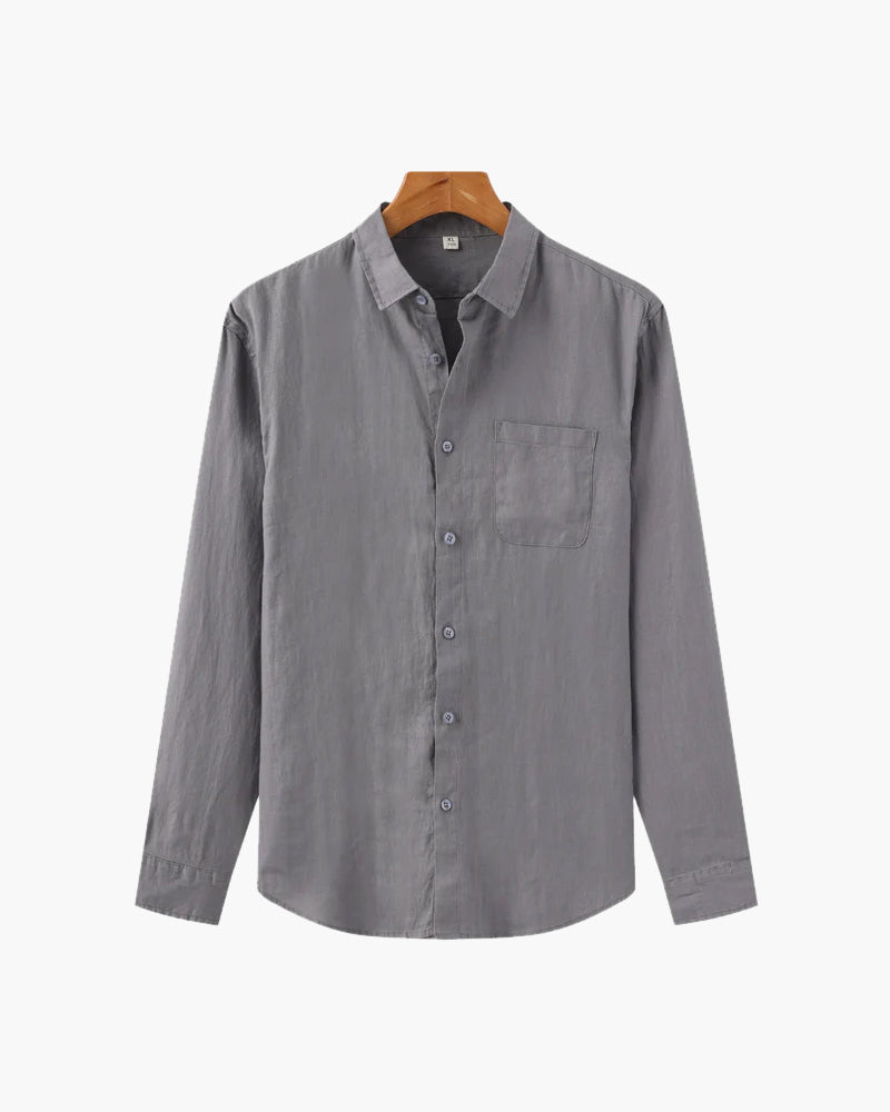 Wellington - 100% Linen Shirt - Gray