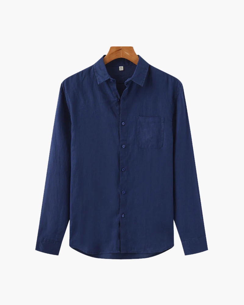 Wellington - 100% Linen Shirt - Blue
