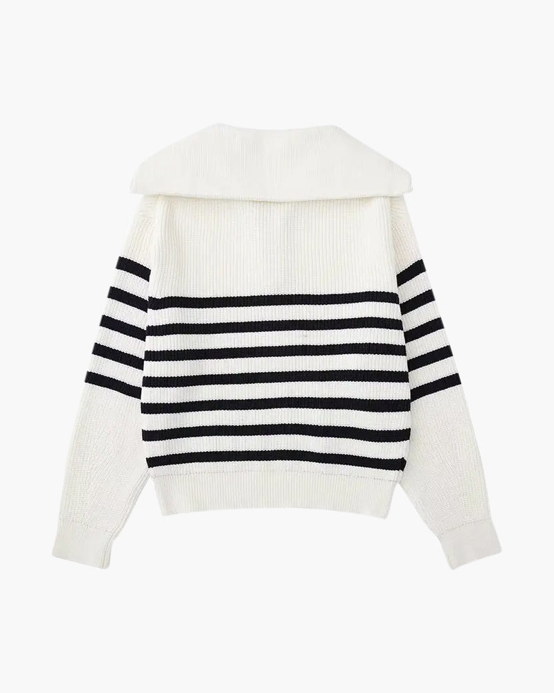 The Striped Zip Sweater