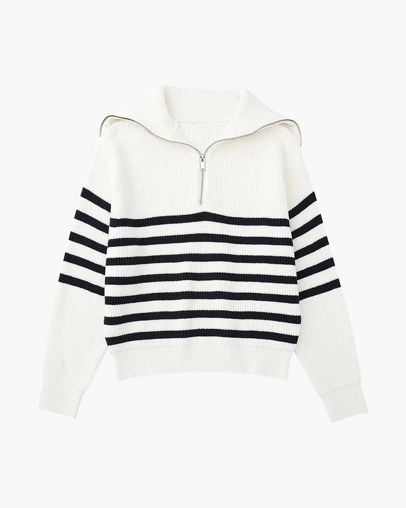 The Striped Zip Sweater