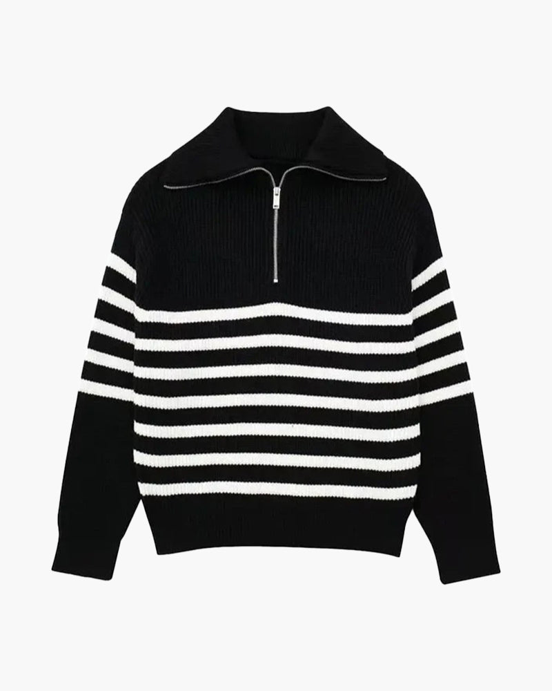 The Striped Zip Sweater