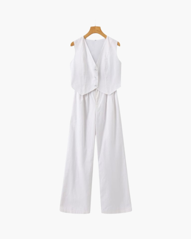 Queenstown Linen Two-Piece Set - White