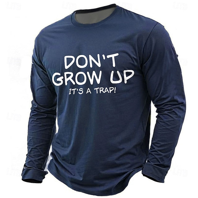 Men’s Red T-Shirt with Funny Print – “Don’t Grow Up”