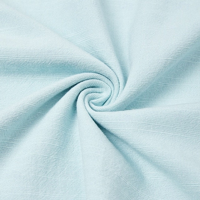 Men’s Cotton Linen Shirt – Long Sleeve, V-Neck, Casual Style