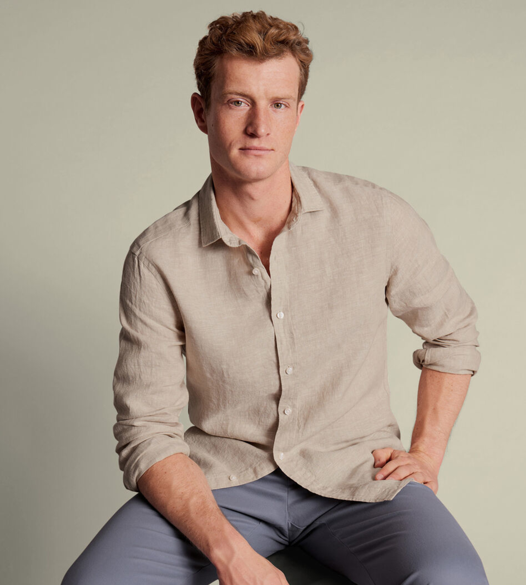 Nelson 100% Linen Shirt - Oatmeal