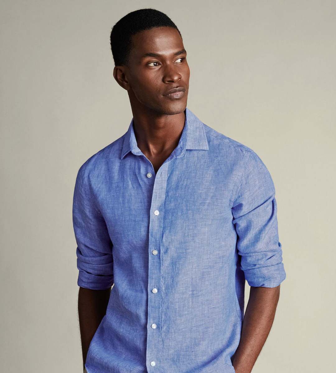 Nelson 100% Linen Shirt - Cobalt Blue