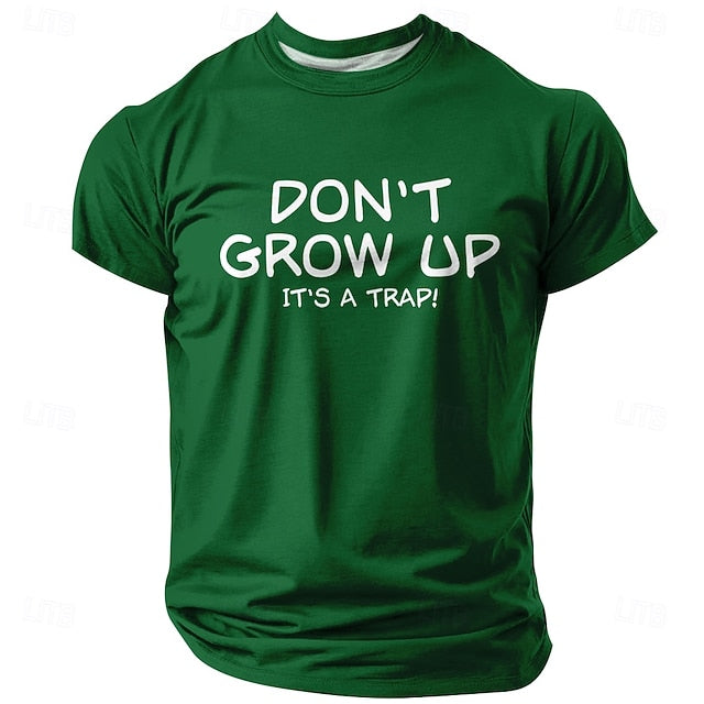 Men’s Red T-Shirt with Funny Print – “Don’t Grow Up”