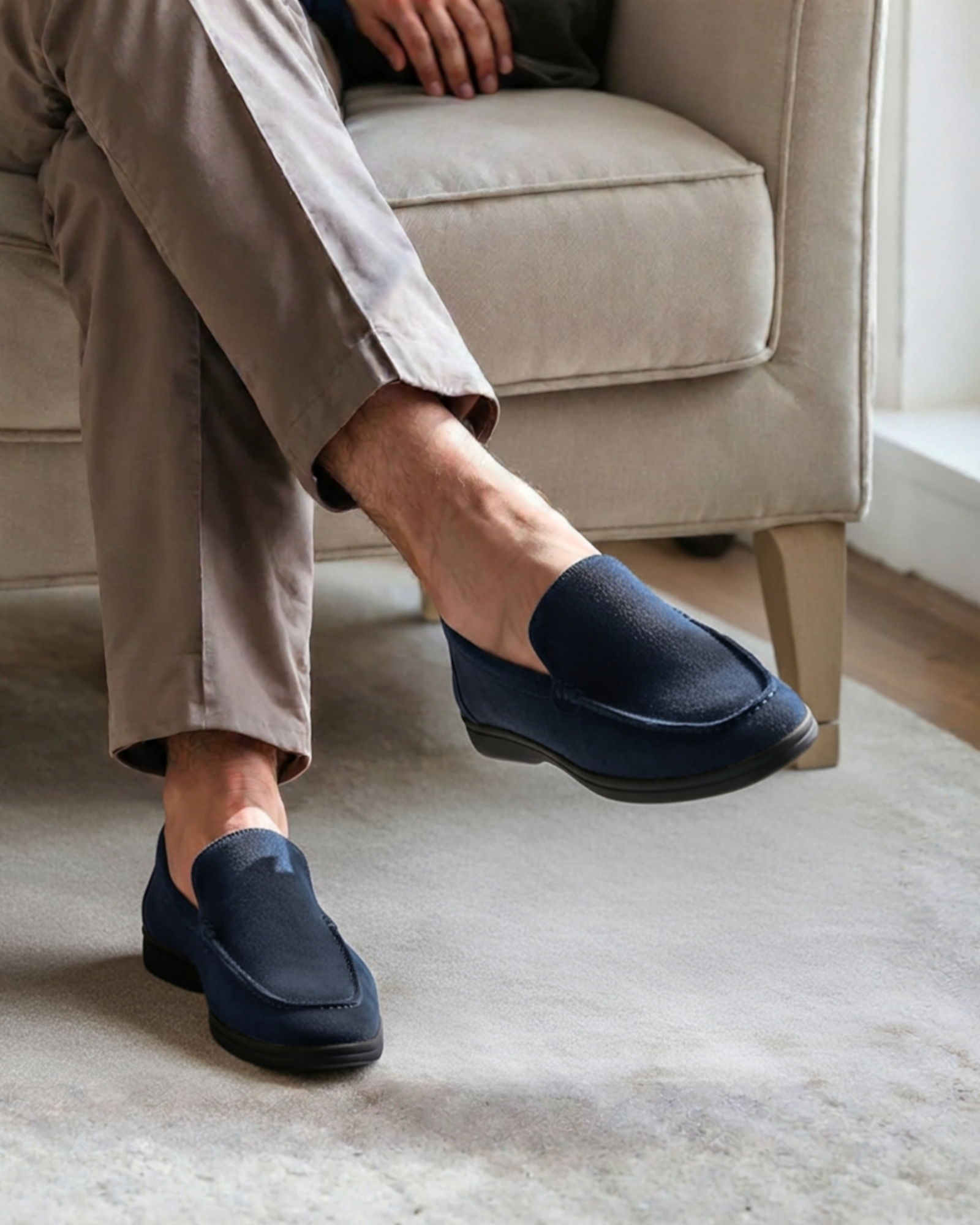Taupō Premium Suede Loafers - Black Soles