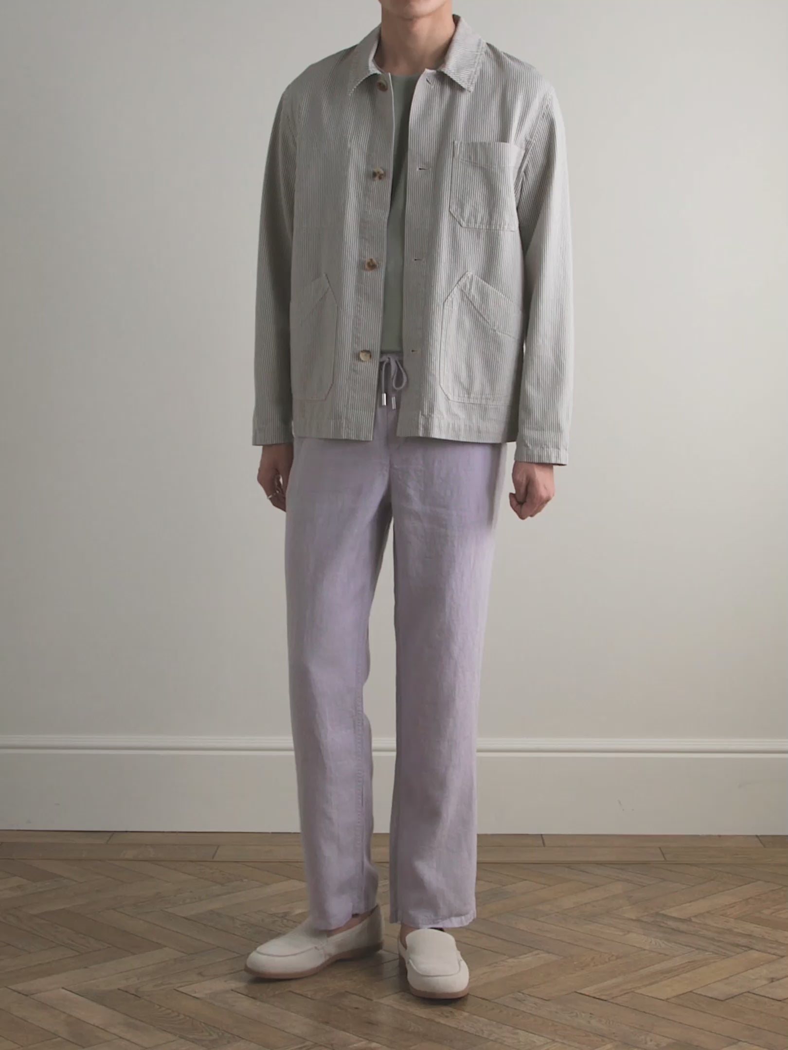 Auckland Linen Trouser- Purple