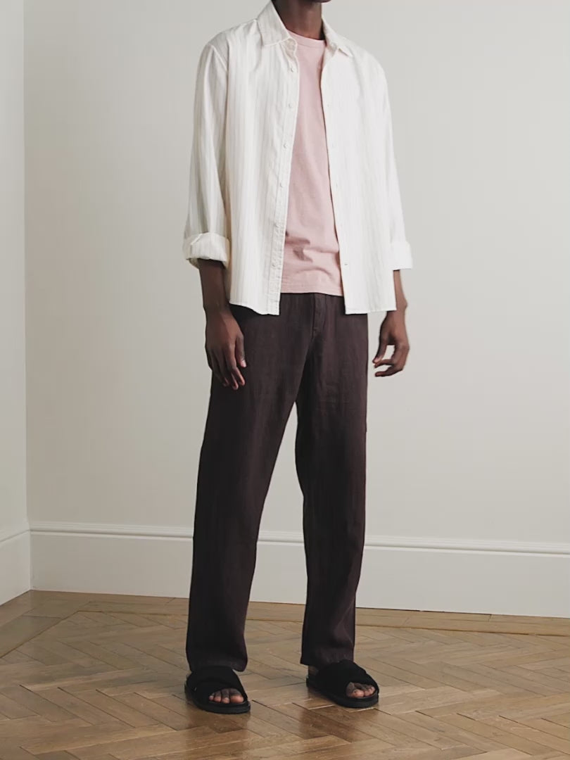Auckland Linen Trouser- Brown