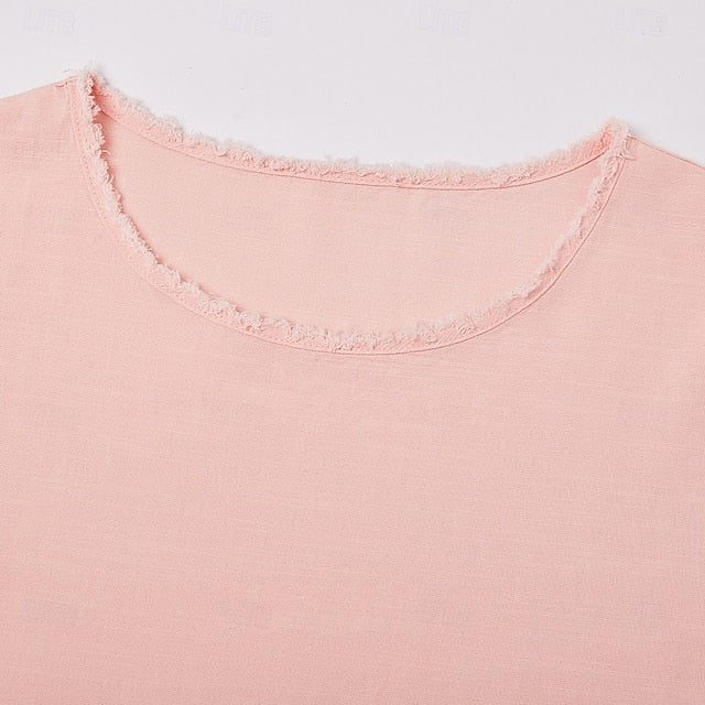 Men’s Cotton Linen Shirt – Long Sleeve, V-Neck, Casual Style