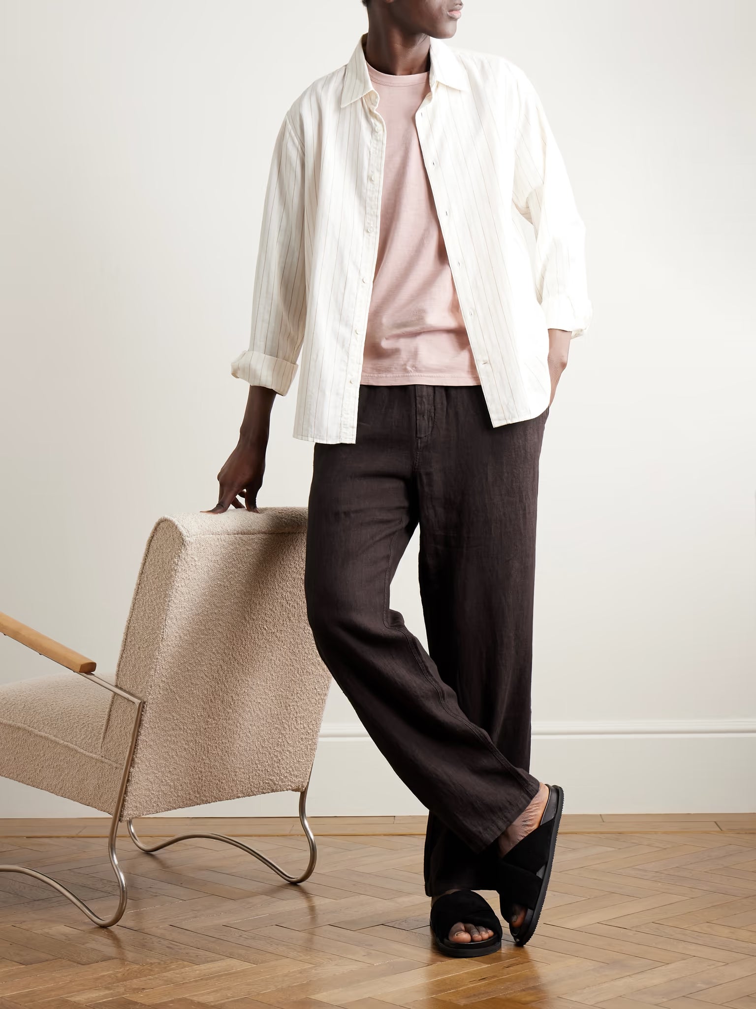 Auckland Linen Trouser- Brown