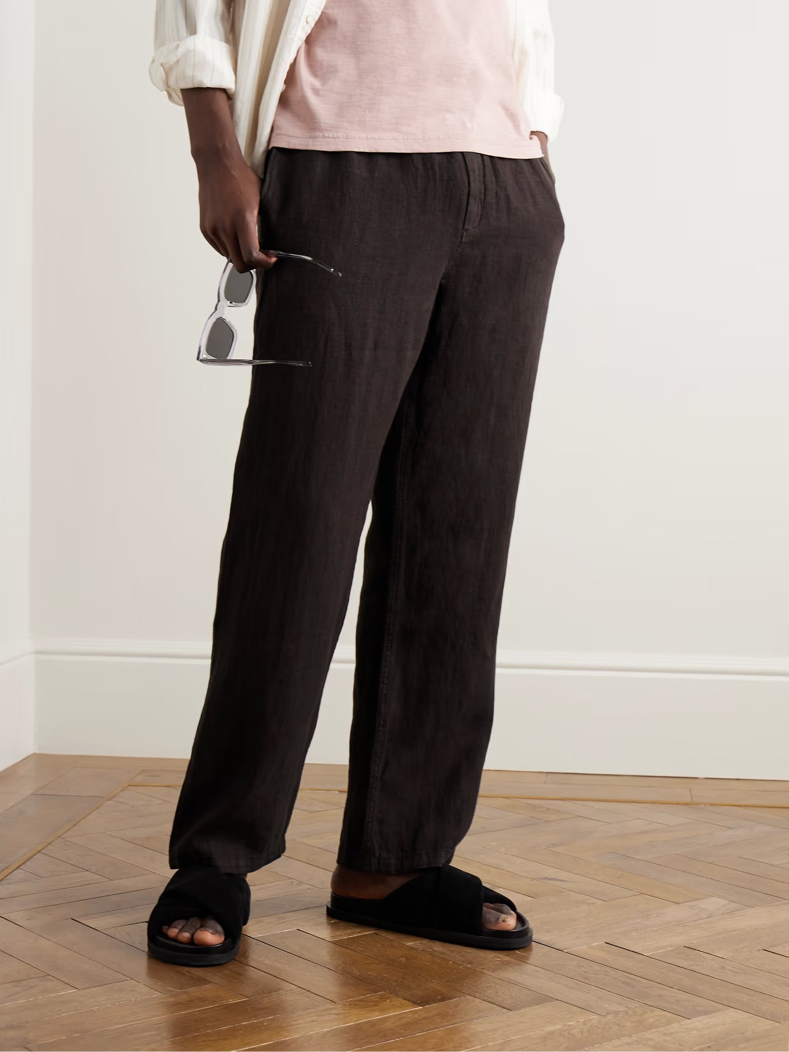 Auckland Linen Trouser- Brown