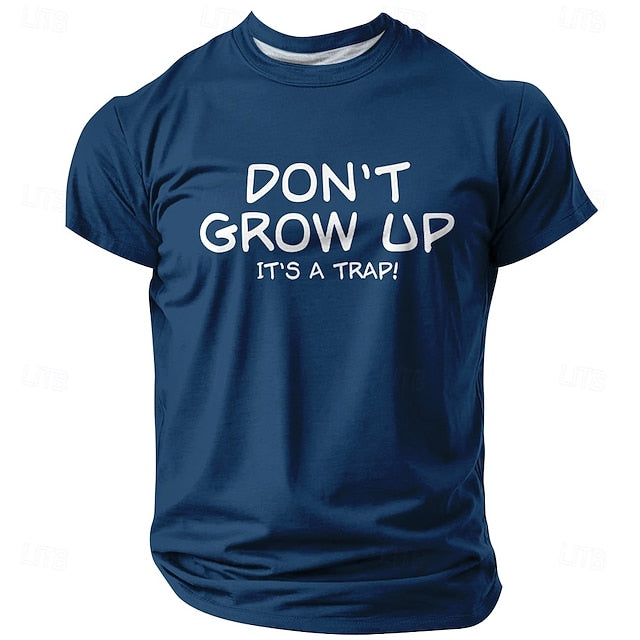 Men’s Red T-Shirt with Funny Print – “Don’t Grow Up”
