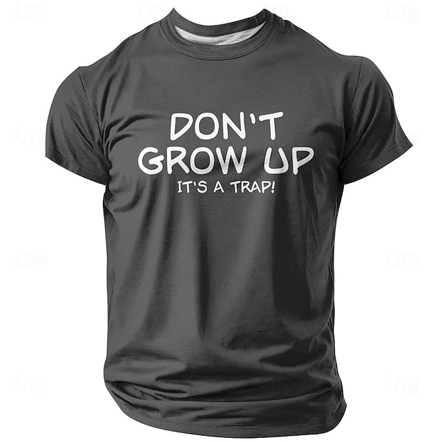 Men’s Red T-Shirt with Funny Print – “Don’t Grow Up”