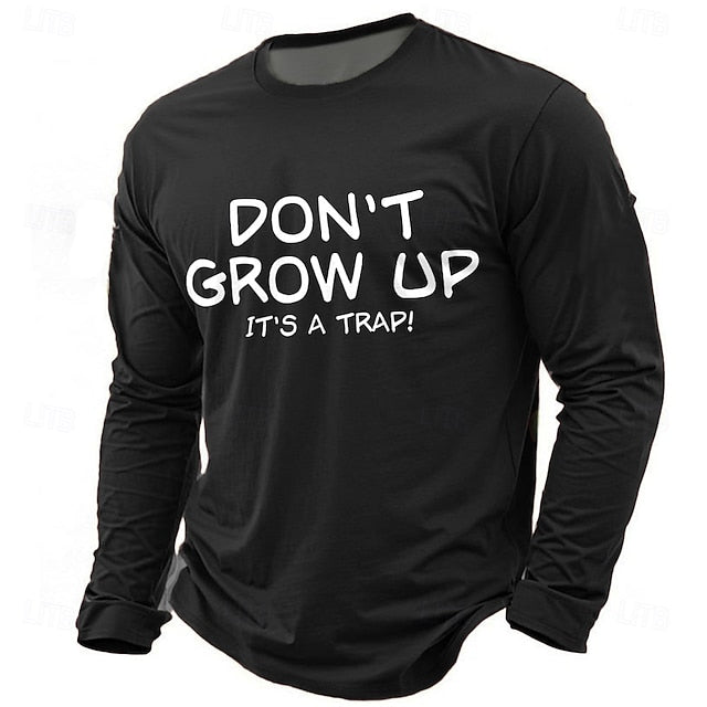 Men’s Red T-Shirt with Funny Print – “Don’t Grow Up”