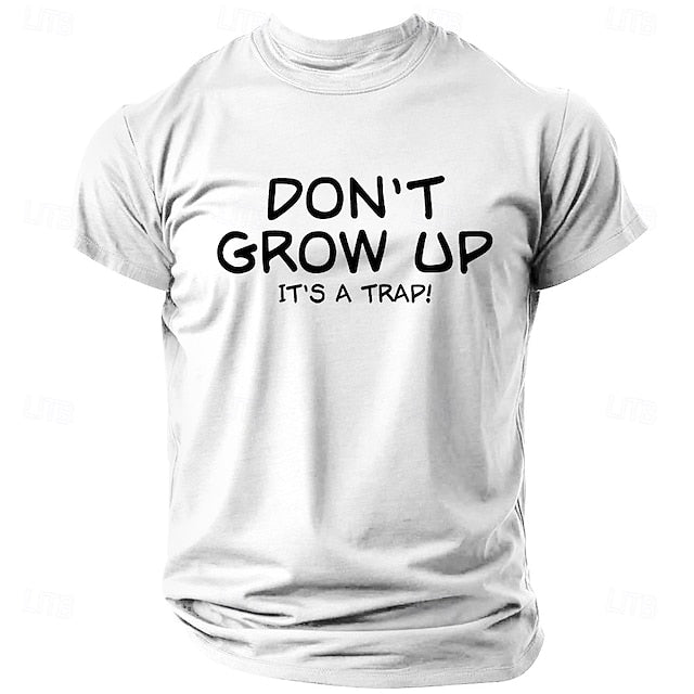 Men’s Red T-Shirt with Funny Print – “Don’t Grow Up”