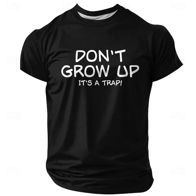 Men’s Red T-Shirt with Funny Print – “Don’t Grow Up”